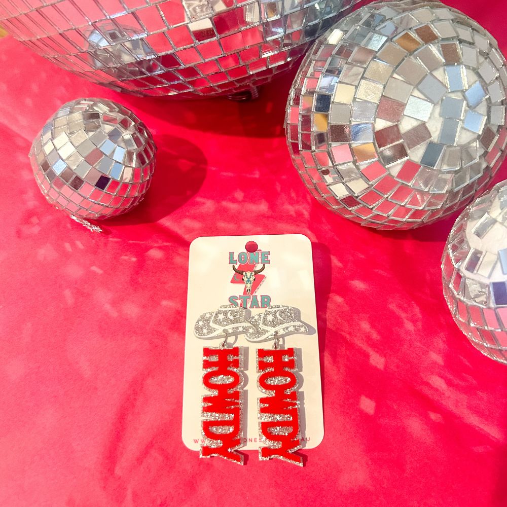 Howdy Glitter Dangles