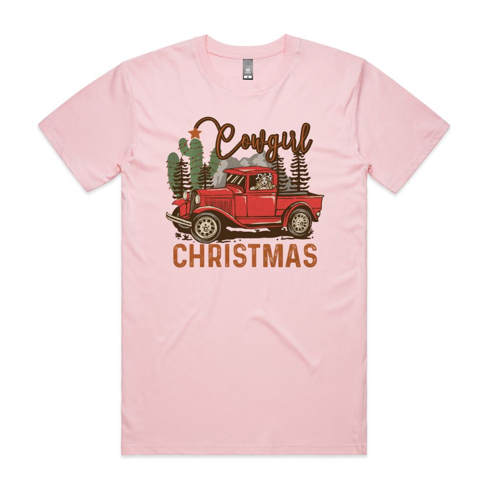 Red Wagon Cowgirl Christmas Tee