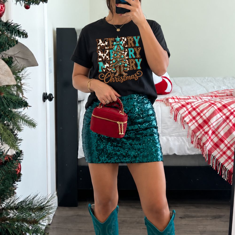 Western Teal Christmas Tee (NEW) – Lone Star