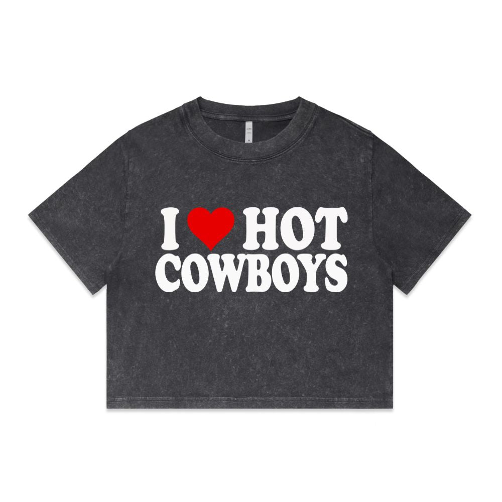 Stonewash Hot Cowboys Crop