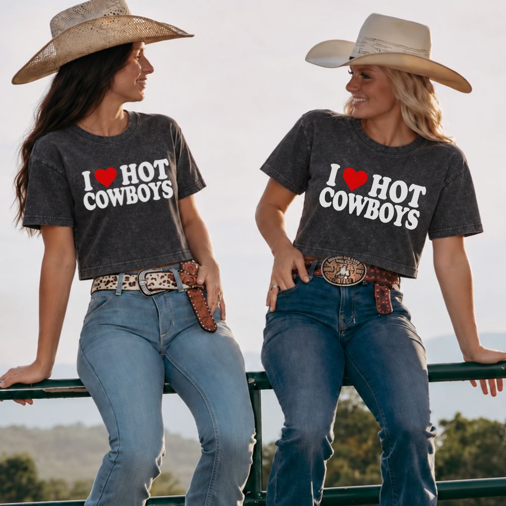 Stonewash Hot Cowboys Crop