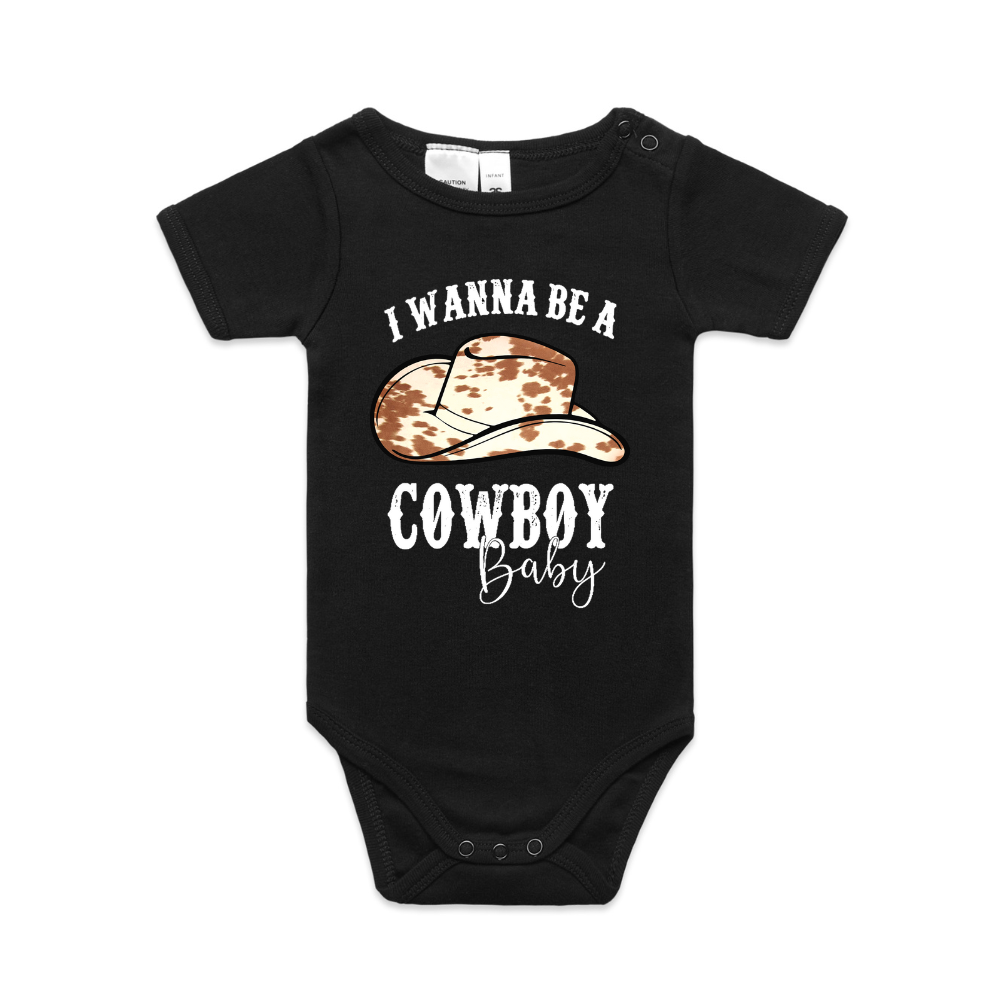 
            
                Load image into Gallery viewer, I Wanna Be a Cowboy Baby Onesie
            
        