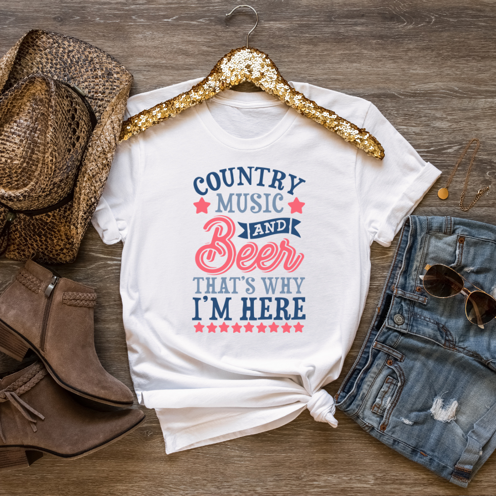 
            
                Load image into Gallery viewer, Country Music and Beer Tee
            
        