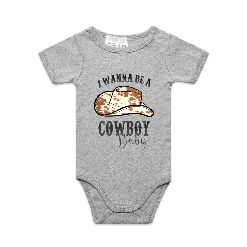 
            
                Load image into Gallery viewer, I Wanna Be a Cowboy Baby Onesie
            
        