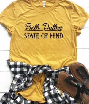 Beth Dutton State of Mind Tee (Mustard)