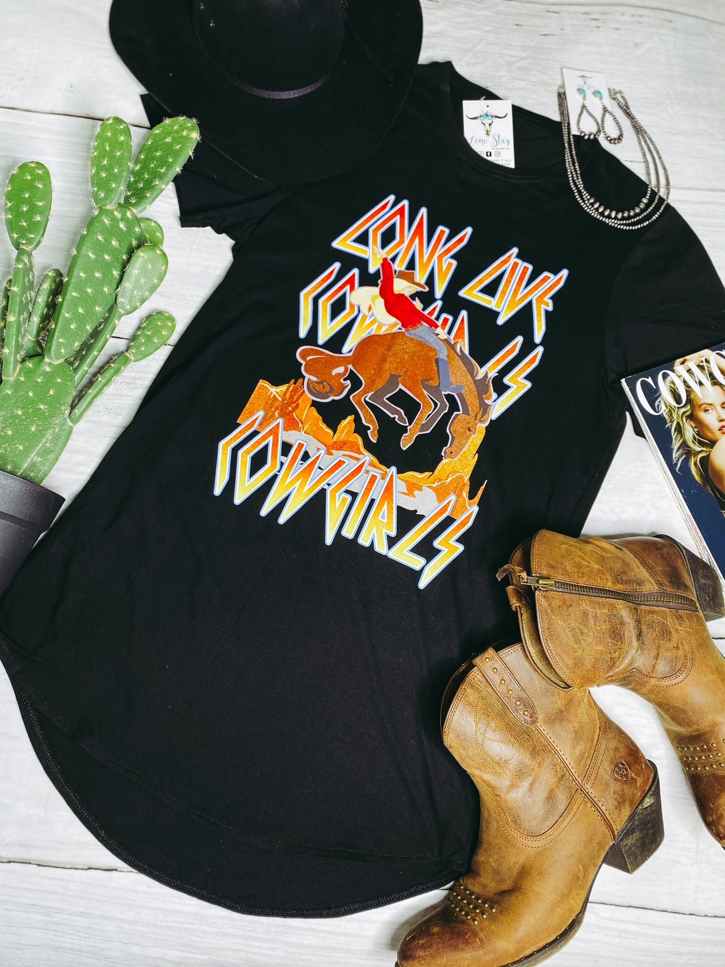 Flatlay of the Long Live Cowgirls Dress